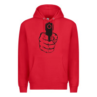 Red hands up pistol Premium Hoodie - artisFamous
