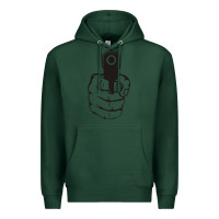 Sports Green hands up pistol Premium Hoodie - artisFamous