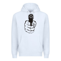 White hands up pistol Premium Hoodie - artisFamous