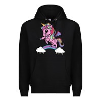 Black cute unicorn Premium Hoodie - artisFamous