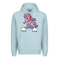 Blue Mist cute unicorn Premium Hoodie - artisFamous