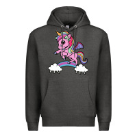Charcoal Heather cute unicorn Premium Hoodie - artisFamous