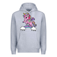 Heather Grey cute unicorn Premium Hoodie - artisFamous