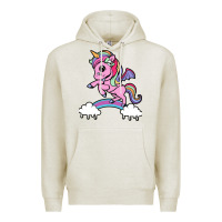 Oatmeal Heather cute unicorn Premium Hoodie - artisFamous
