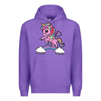 Purple cute unicorn Premium Hoodie - artisFamous
