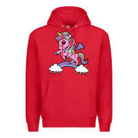 Red cute unicorn Premium Hoodie - artisFamous