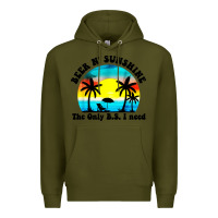Army Green beer n' sunshine the only B.S. i need Premium Hoodie - artisFamous