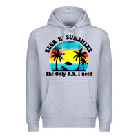 Heather Grey beer n' sunshine the only B.S. i need Premium Hoodie - artisFamous