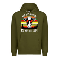 Army Green vintage not my pasture not my bull cow Premium Hoodie - artisFamous