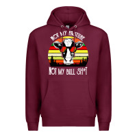 Burgundy vintage not my pasture not my bull cow Premium Hoodie - artisFamous