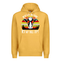 Mustard vintage not my pasture not my bull cow Premium Hoodie - artisFamous