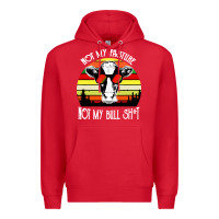 Red vintage not my pasture not my bull cow Premium Hoodie - artisFamous