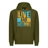 Army Green Live And Let Dive Retro Style Premium Hoodie - artisFamous