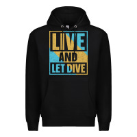 Black Live And Let Dive Retro Style Premium Hoodie - artisFamous