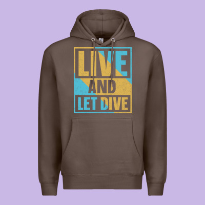 Live And Let Dive Retro Style Premium Hoodie Designed By Artisfamous