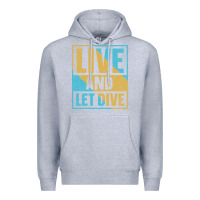 Heather Grey Live And Let Dive Retro Style Premium Hoodie - artisFamous