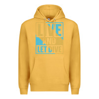 Mustard Live And Let Dive Retro Style Premium Hoodie - artisFamous