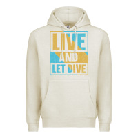 Oatmeal Heather Live And Let Dive Retro Style Premium Hoodie - artisFamous
