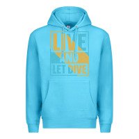 Ocean Blue Live And Let Dive Retro Style Premium Hoodie - artisFamous