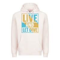 Pale Pink Live And Let Dive Retro Style Premium Hoodie - artisFamous