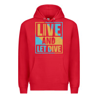 Red Live And Let Dive Retro Style Premium Hoodie - artisFamous