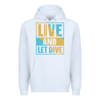 White Live And Let Dive Retro Style Premium Hoodie - artisFamous