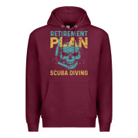 Burgundy Retirement Plan Scuba Diving Premium Hoodie - artisFamous