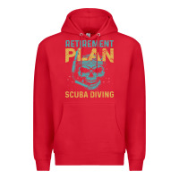 Red Retirement Plan Scuba Diving Premium Hoodie - artisFamous