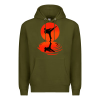 Army Green karate and kung fu Premium Hoodie - artisFamous