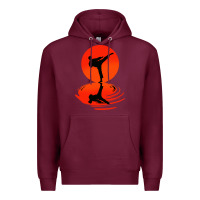 Burgundy karate and kung fu Premium Hoodie - artisFamous