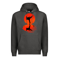 Charcoal Heather karate and kung fu Premium Hoodie - artisFamous