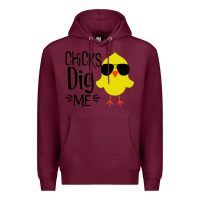 Burgundy kids chick dig me christian Premium Hoodie - artisFamous