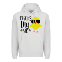 Dove Grey kids chick dig me christian Premium Hoodie - artisFamous