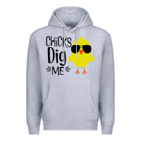 Heather Grey kids chick dig me christian Premium Hoodie - artisFamous