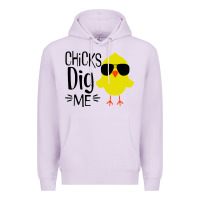 Lilac kids chick dig me christian Premium Hoodie - artisFamous