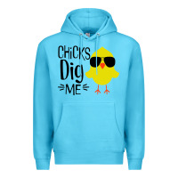 Ocean Blue kids chick dig me christian Premium Hoodie - artisFamous