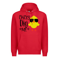 Red kids chick dig me christian Premium Hoodie - artisFamous