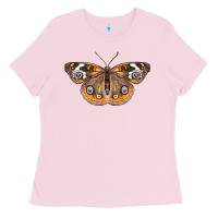Bubblegum Pink Common Buckeye Butterfly Ladies Tee - LillyAllenDesigns