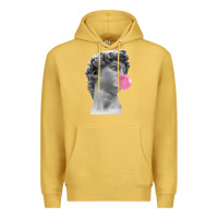 Antique Gold Vaporwave statue head with bubblegum Premium Hoodie - artisFamous