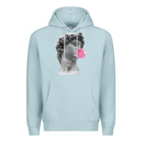 Blue Mist Vaporwave statue head with bubblegum Premium Hoodie - artisFamous