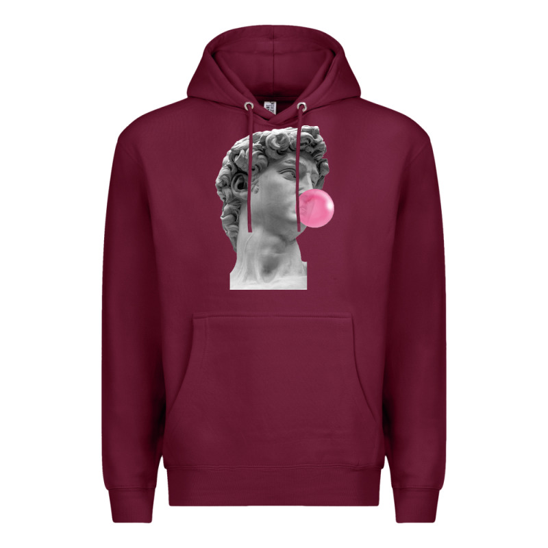 Vaporwave Statue Head With Bubblegum Premium Hoodie by artisFamous | Teevron