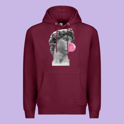 Vaporwave Statue Head With Bubblegum Premium Hoodie Designed By Artisfamous