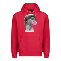 Cardinal Vaporwave statue head with bubblegum Premium Hoodie - artisFamous