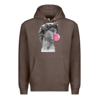 Coffee Vaporwave statue head with bubblegum Premium Hoodie - artisFamous