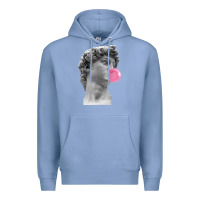 Colony Blue Vaporwave statue head with bubblegum Premium Hoodie - artisFamous