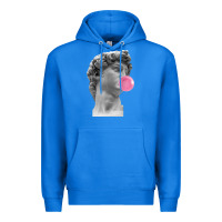 True Royal Vaporwave statue head with bubblegum Premium Hoodie - artisFamous