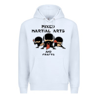 White mixed martial arts and crafts Premium Hoodie - artisFamous