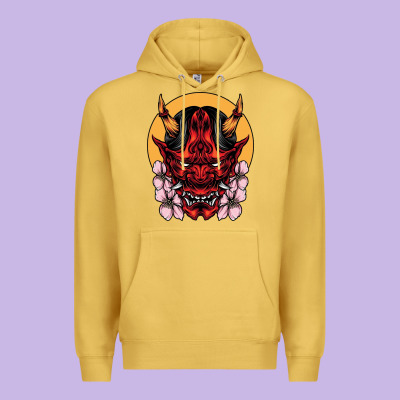 Demon Oni Mask Premium Hoodie Designed By Artisfamous