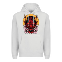 Dove Grey demon oni mask Premium Hoodie - artisFamous