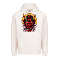 Pale Pink demon oni mask Premium Hoodie - artisFamous